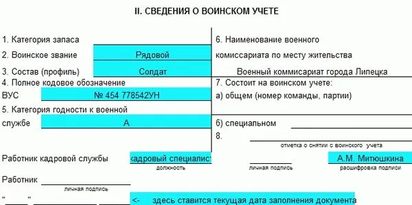 Состав профиль в военном билете где посмотреть 4