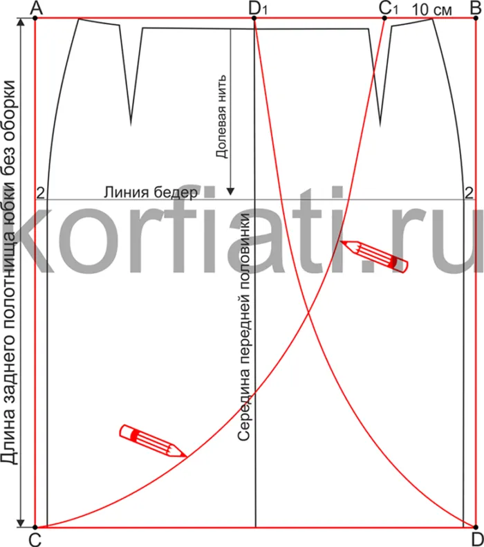 Как сшить юбку без выкройки - моделирование деталей