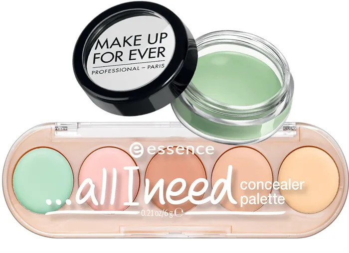 Корректоры: Make Up For Ever; All I Need Concealer Palette, Essence.