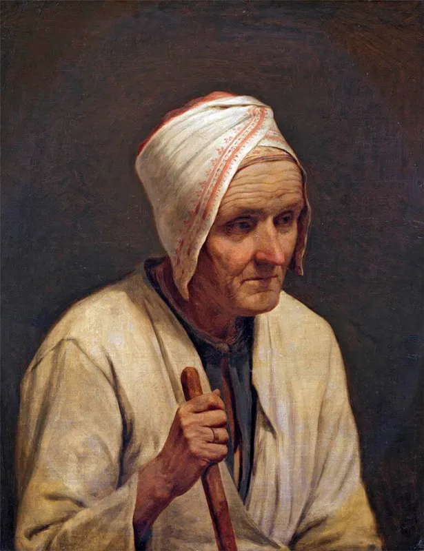 Старая крестьянка с клюкой, 1830-е, Венецианов А. Г.