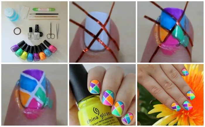 витражный nail art